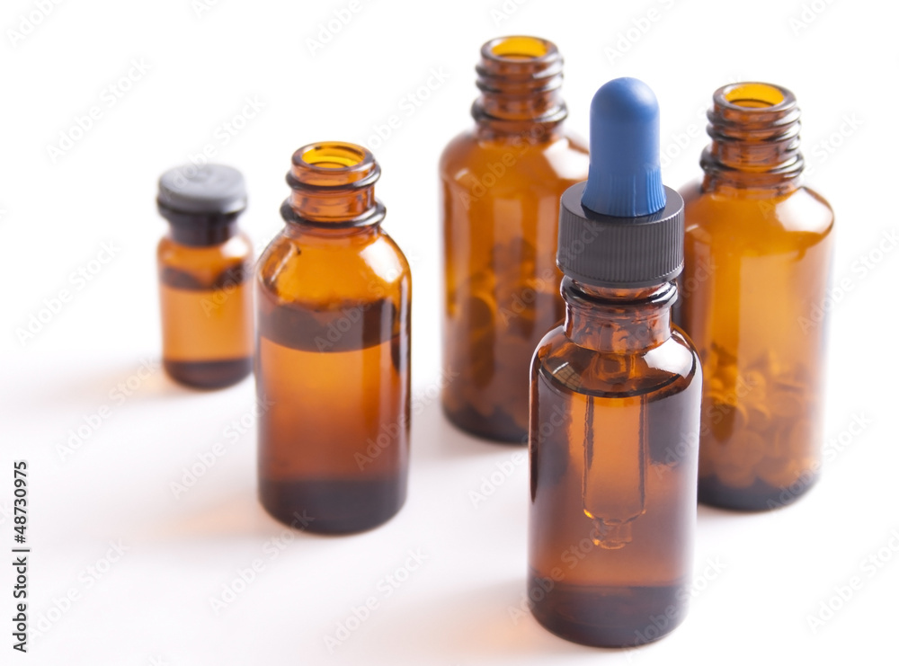 Medicine bottles isolated on white Medicine bottles isolated on white
