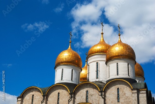 Dormition Cathedral domes at Moscow Kremlin