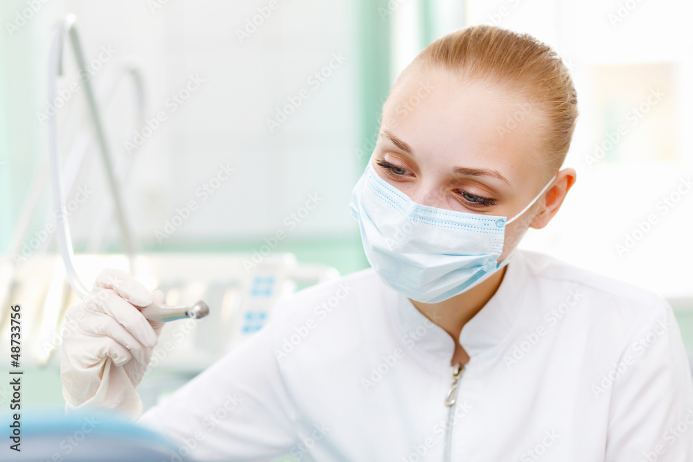 A portrait of a dental worker A portrait of a dental worker