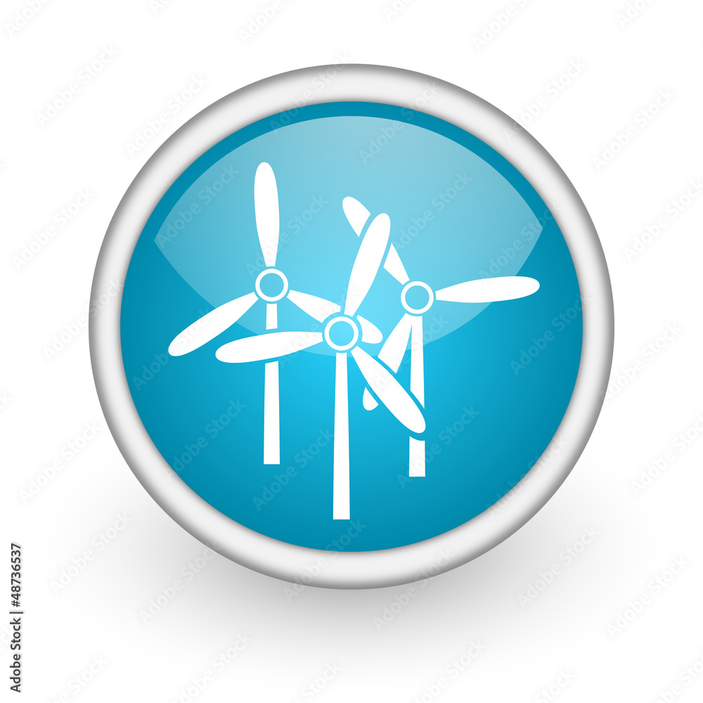 windmill blue glossy icon on white background windmill blue glossy icon on white background