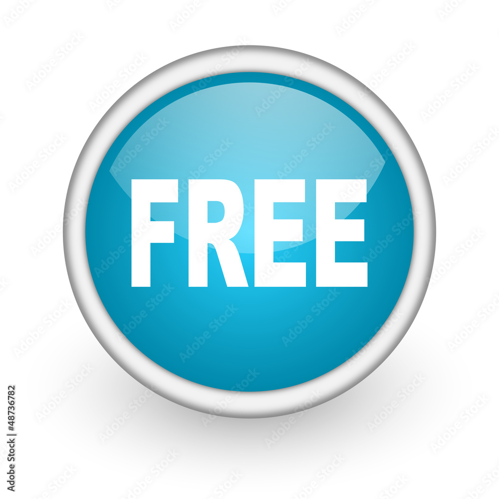 free blue glossy icon on white background free blue glossy icon on white background