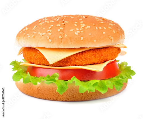 hamburger with salad