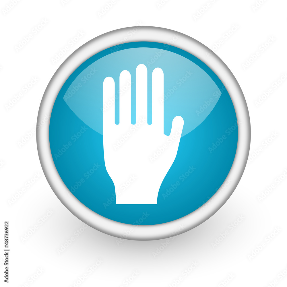stop blue glossy icon on white background stop blue glossy icon on white background