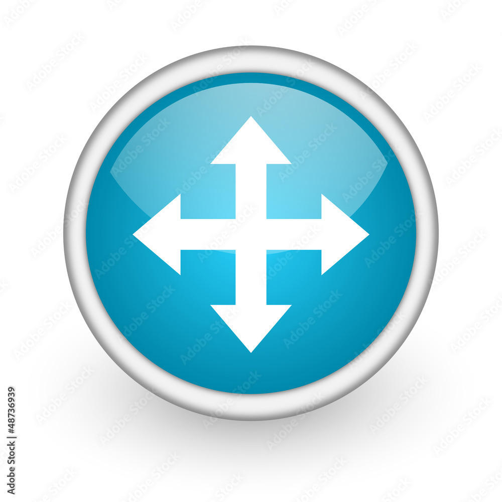 move arrow blue glossy icon on white background move arrow blue glossy icon on white background