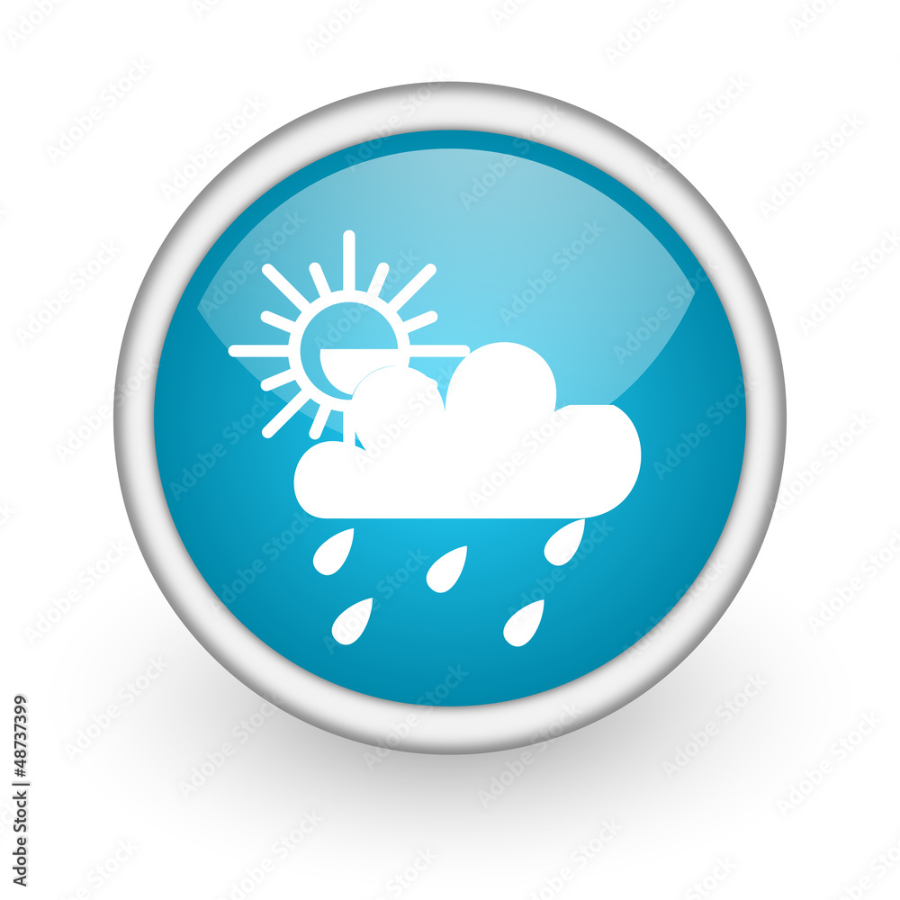 weather forecast blue glossy icon on white background weather forecast blue glossy icon on white background