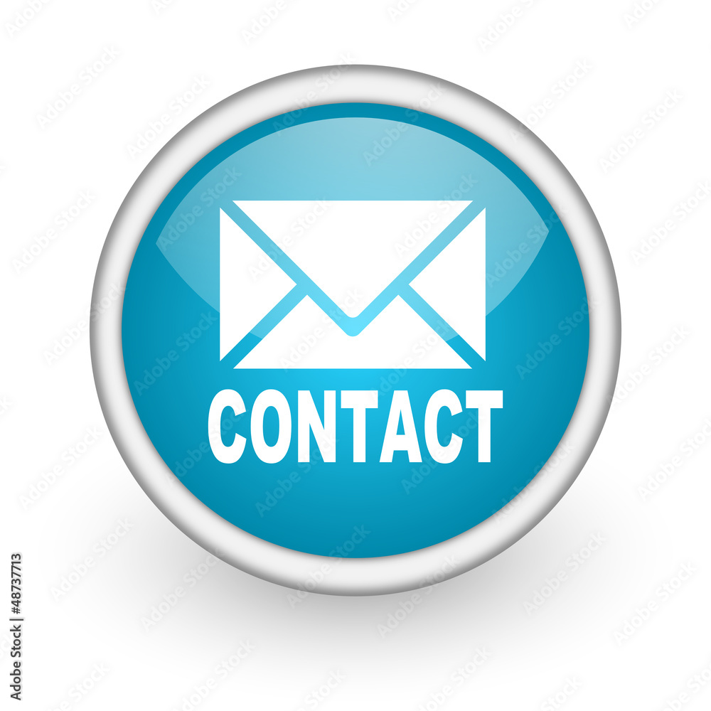contact blue glossy icon on white background contact blue glossy icon on white background