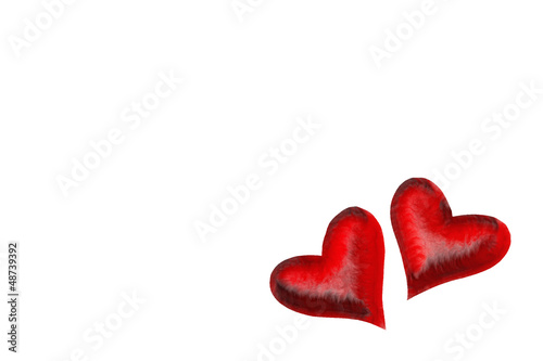 Romantic couple hearts isolated  white background © danakondrat