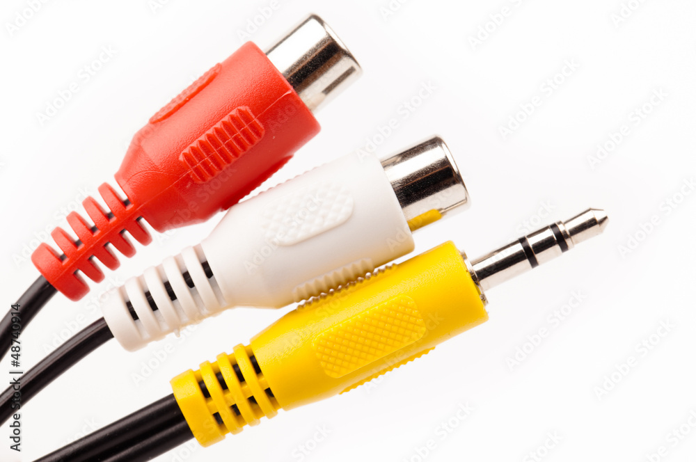 socket jack for music device isolated on wite background