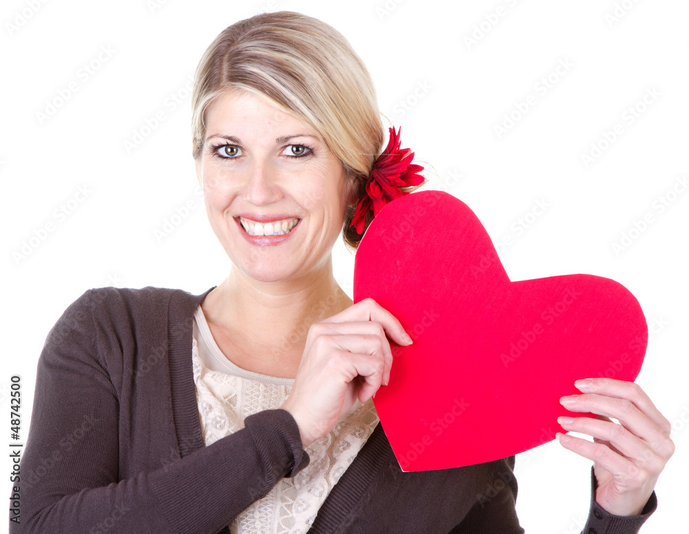 Woman holding heart Woman holding heart