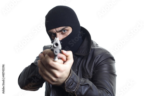 Robber in balaclava