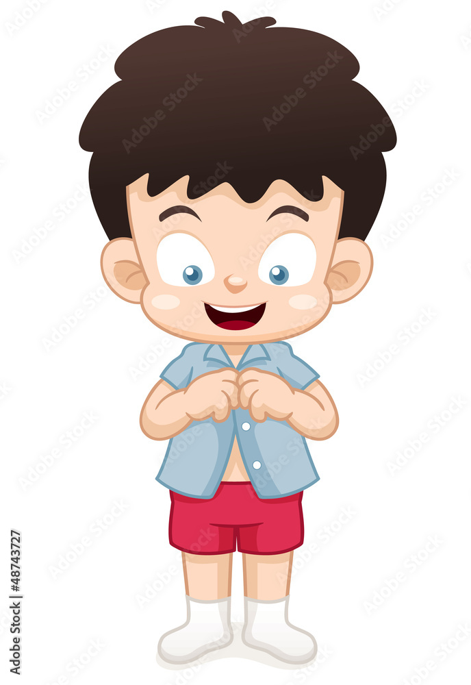 Illustration of Boy Dressing
