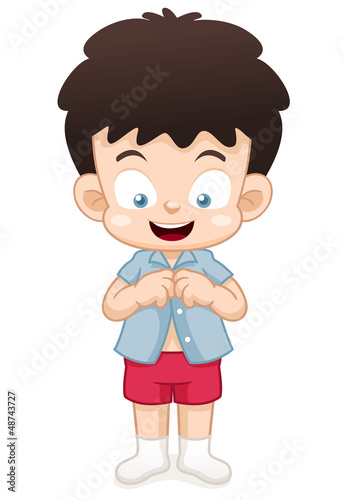 Illustration of Boy Dressing