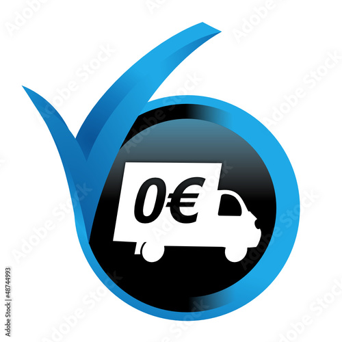 livraison gratuite sur bouton validé bleu