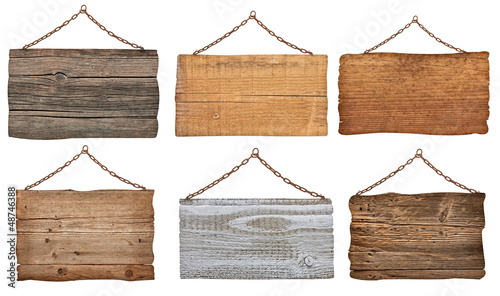 wooden sign with chain hanging background message photo