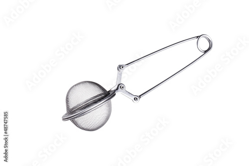 Cuadro en lienzo macro shot of a tea infuser, isolated on white