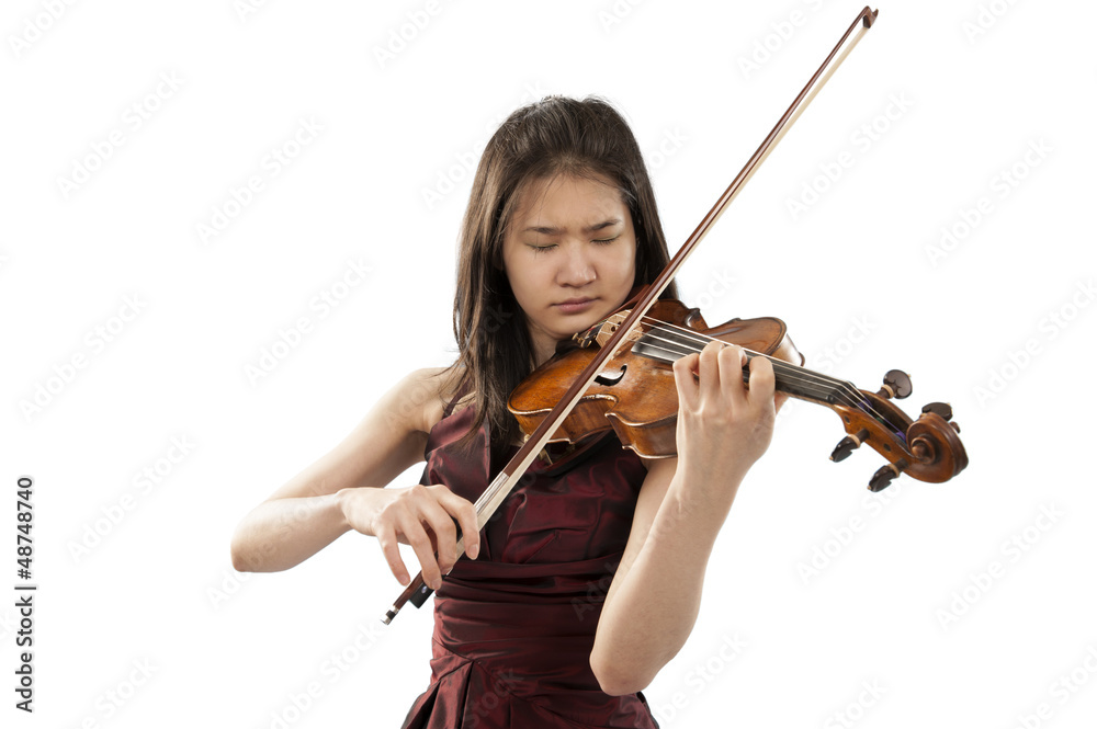 young female violin player