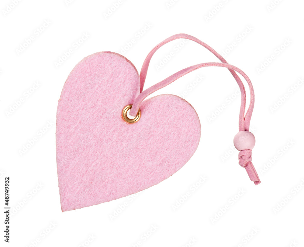 pink decorative fabric heart isolated pink decorative fabric heart isolated