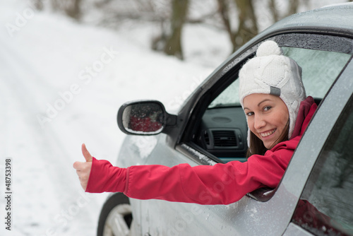 Stampa su Tela Driving in winter