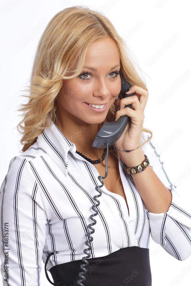 Attractive businesswoman with headset