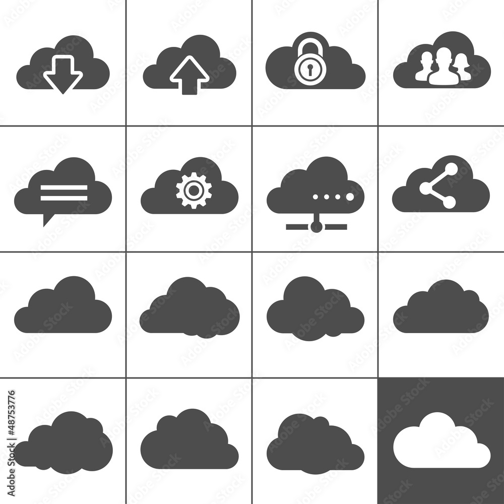 Fototapeta premium Cloud Computing Icons