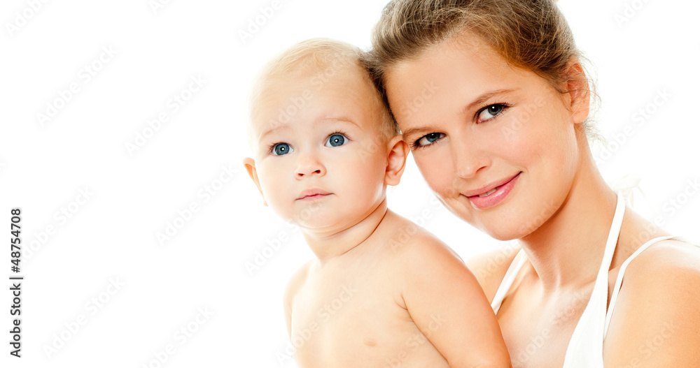 Young mother hugging baby Young mother hugging baby