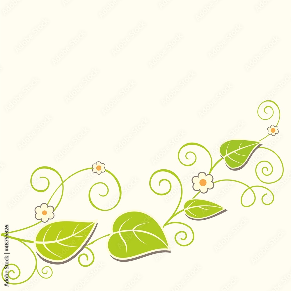 Green background with fresh leaves. Vector illustration Green background with fresh leaves. Vector illustration
