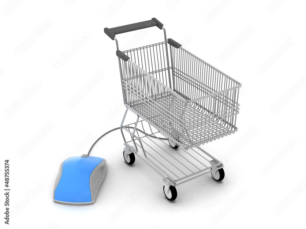 Shopping cart and computer mouse