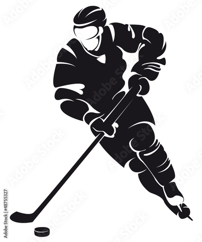 hockey player, silhouette