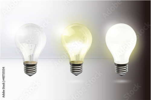 Light up bulb. Vector background design. 
