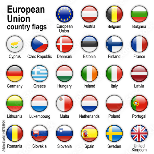 Flags of countries - members of European Union