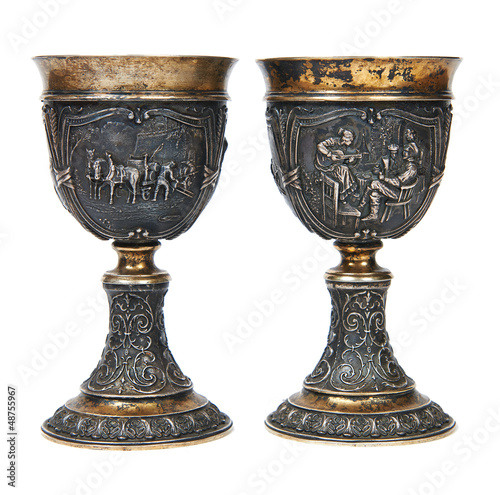 Silver cups with gilding