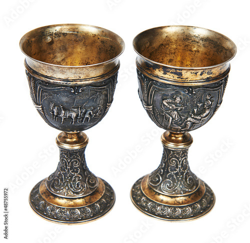 Silver cups with gilding