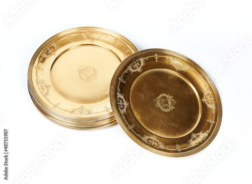 Silver plates with gilding