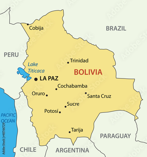 Plurinational State of Bolivia - vector map photo