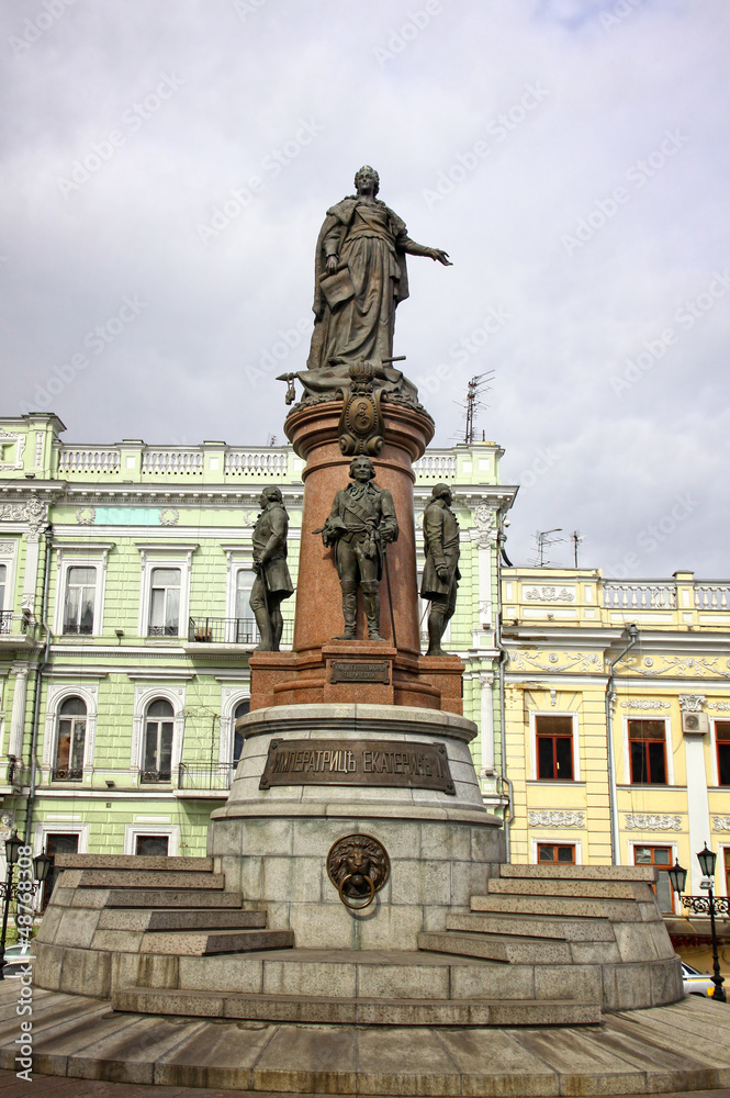 Monument to Empress Catherine the Great in downtown of Odessa