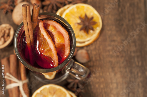 background with mulled wine
