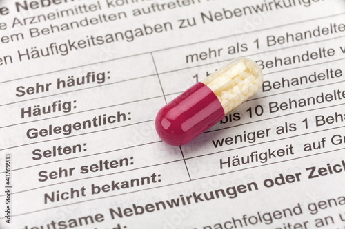 Kapsel auf Packungsbeilage - Nebenwirkungen photo