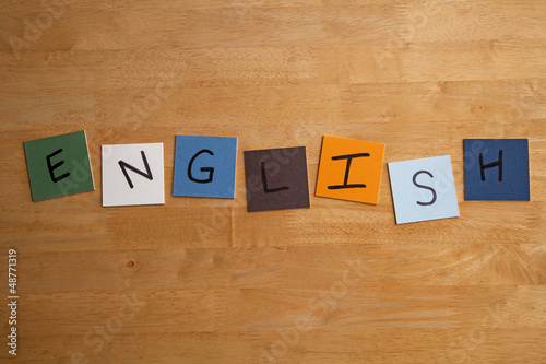 'ENGLISH' in letters on tiles - School, Education, Language