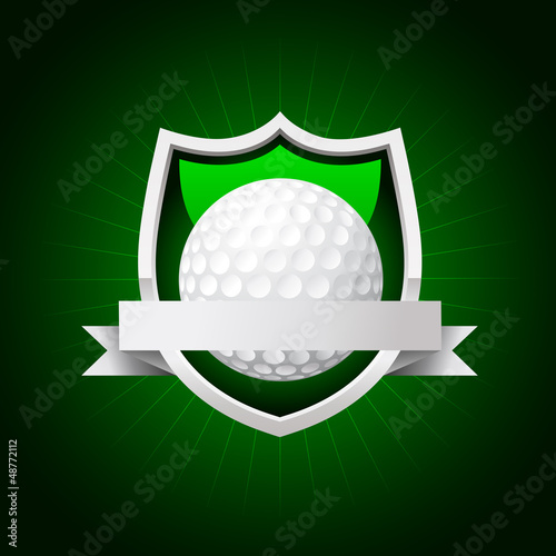 vector golf emblem. Golf club - tournament - team logo, badge, ribbon banner 