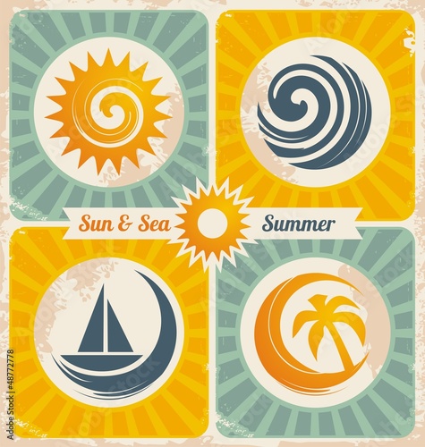 Retro summer holiday poster