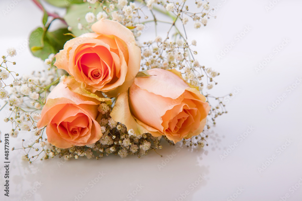 Fototapeta premium Blumenstrauss orangener Rosen