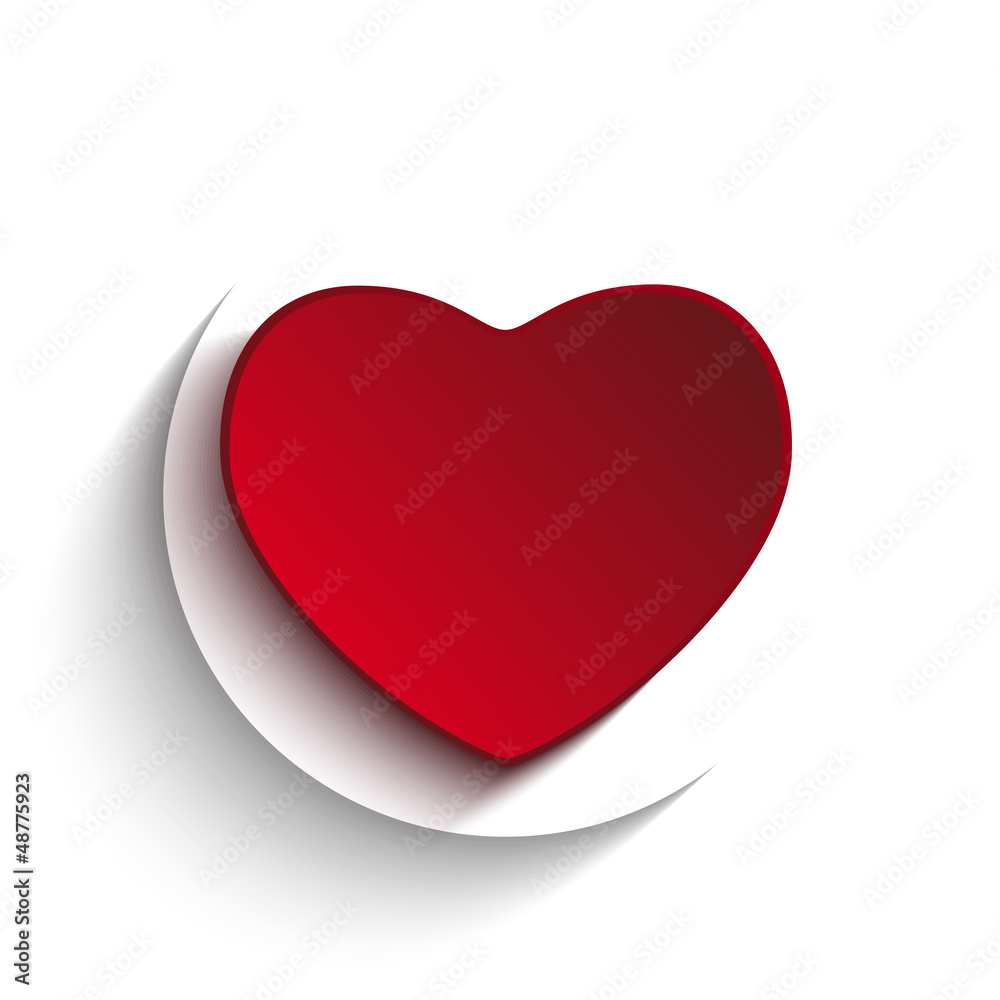 Valentine Day Heart on White Button Valentine Day Heart on White Button