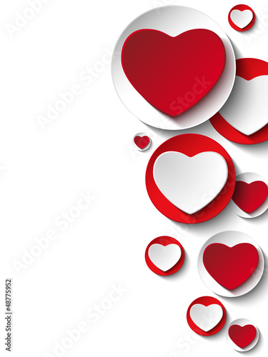 Valentine Day Heart on White Button