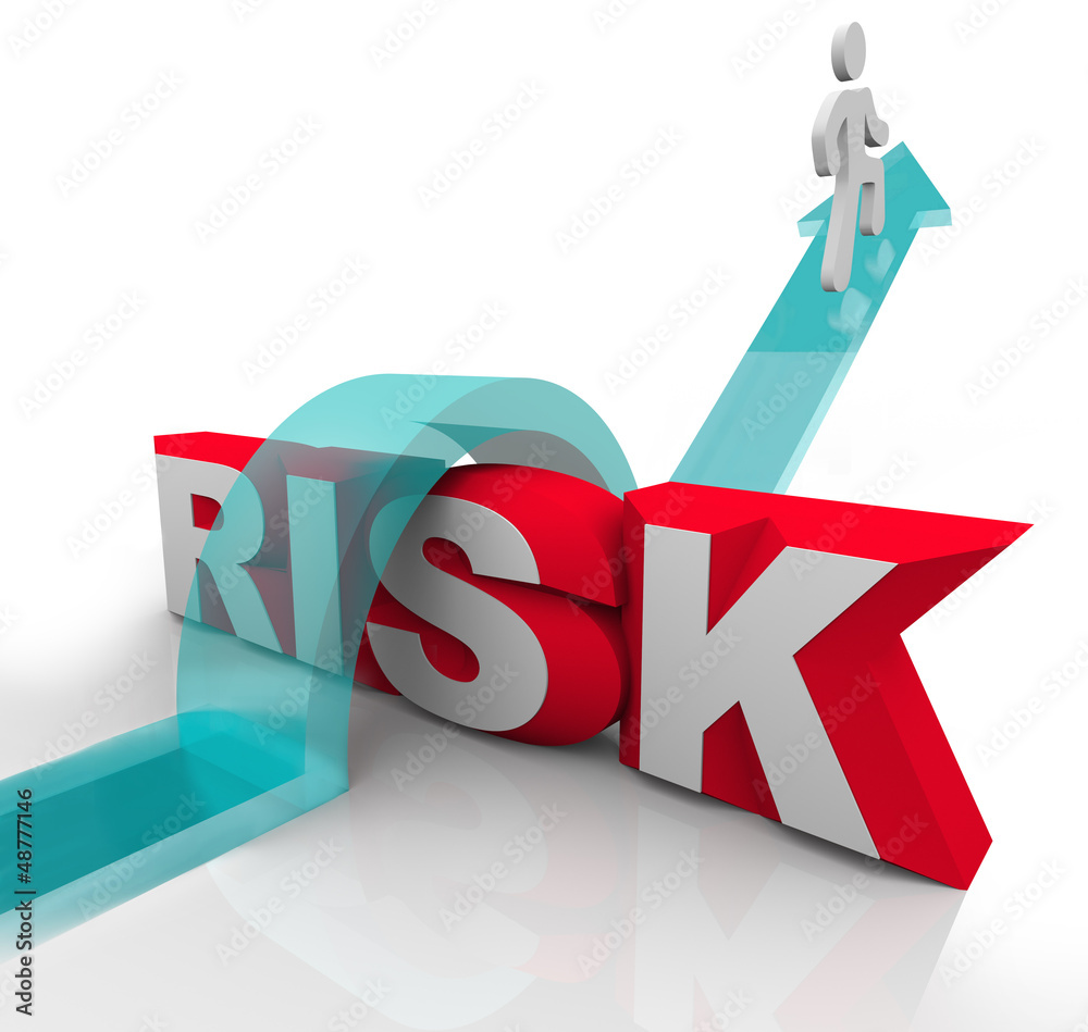 Risk Jumping Over Word Avoiding Danger Hazards Stock Illustration ...