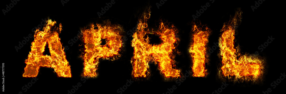 April text on fire April text on fire