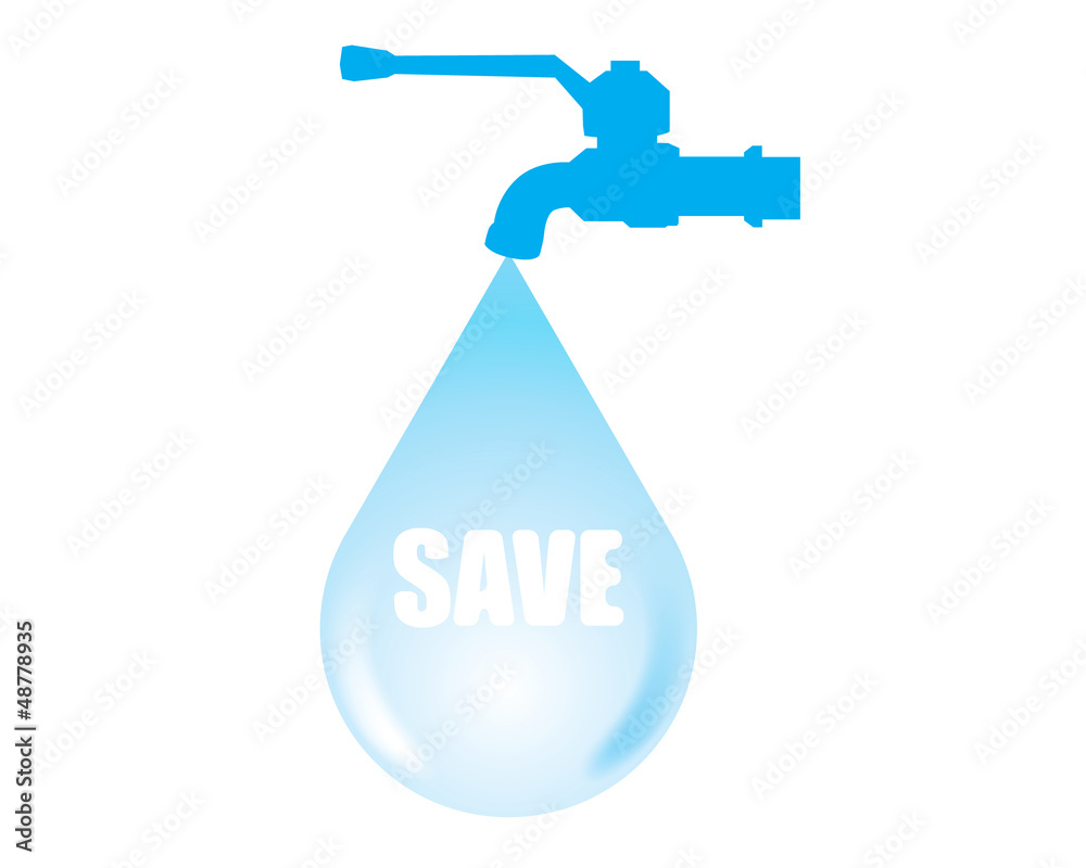 Vector tap and water Vector tap and water