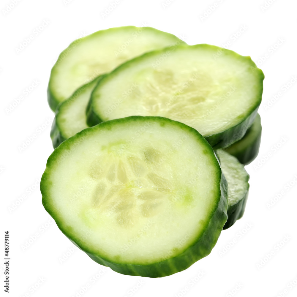 Cucumber Slices Isolated on White Background Cucumber Slices Isolated on White Background