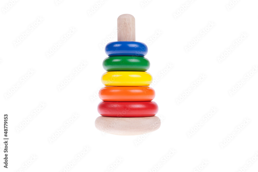 Colorful wooden toy isolated on white background Colorful wooden toy isolated on white background
