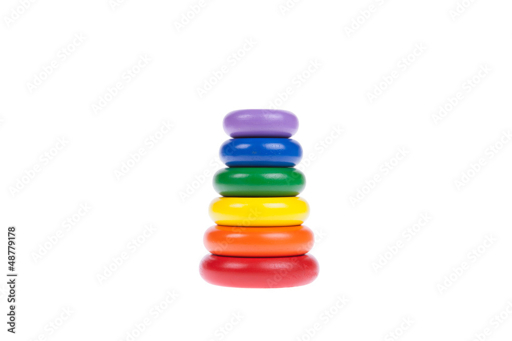 Colorful wooden toy isolated on white background Colorful wooden toy isolated on white background