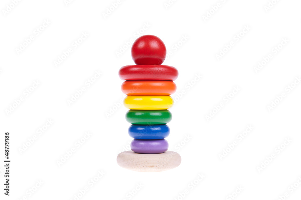 Colorful wooden toy isolated on white background Colorful wooden toy isolated on white background